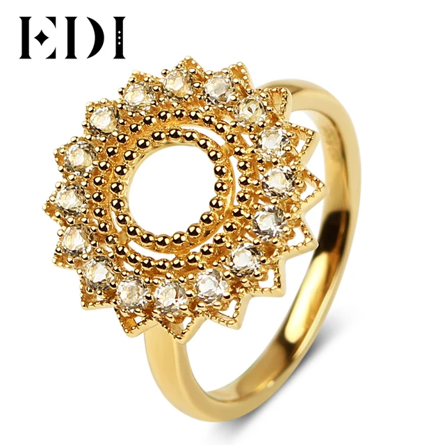 edi 925 sterling silver 18k gold rings natural white topaz wedding rings 2017 classic original design - Topaz Wedding Ring edi 925 sterling silver 18k gold rings natural white topaz wedding rings 2017 classic original design - Topaz Wedding Ring