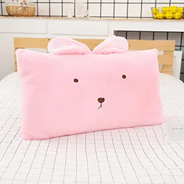 Pink head pillow Кролик подушка в форме сердца Спящая голова подушка Кролик Lop спинка кровать подушка пушистые Дети мультфильм подушки для животных дети - Цвет: Pink head pillow
