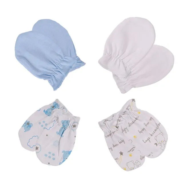 Новые 4 пар/лот детские варежки для новорожденных зимние теплые 0-6 м защитные царапины детские варежки - Цвет: 4005