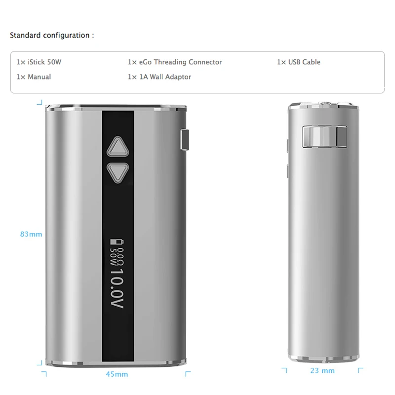 Eleaf iStick 50 Вт стартовый бокс мод с 4400 мАч для Kanger Subtank Mini MELO III Серебристый|eleaf istick|eleaf