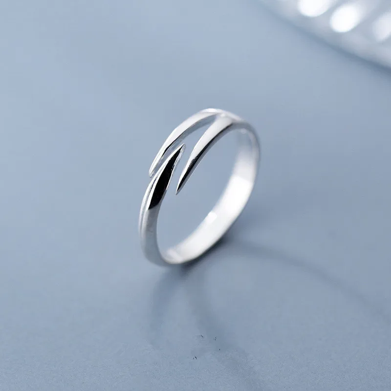 minimalism women's 100 real Solid 925 Sterling Silver sharp Corner Ring openable GTLJ1462in