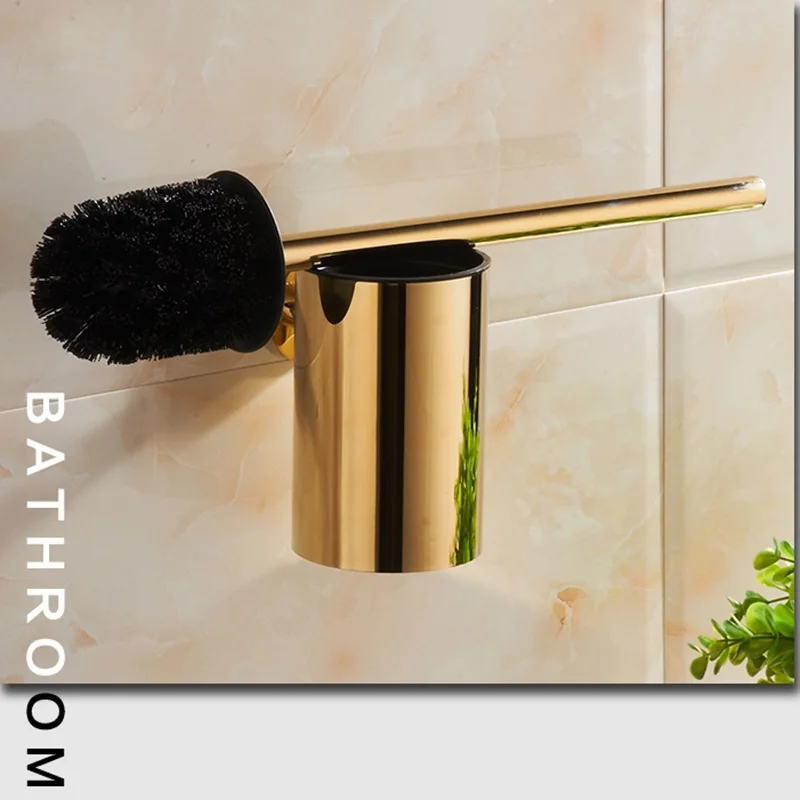 Preise Wand montiert matt schwarz bad wc pinsel halter goldene wc pinsel set 304 Edelstahl öl eingerieben bronze wc pinsel