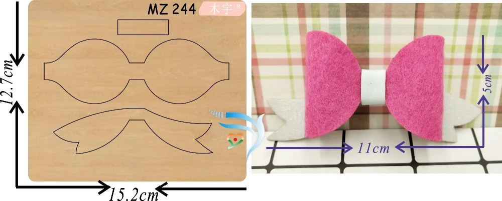 

Pink bow MZ 244 muyu cutting die new wooden mould cutting dies for scrapbooking Thickness-15.8mm