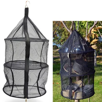 

Clothes Hanging Dryer Net Drying Rack 3 Layers Nylon Zipper For Outdoor Camping FG66