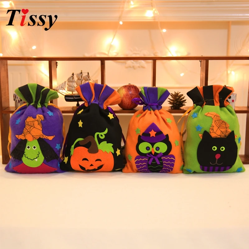 1PC Halloween Candy Bags Trick or Treat Gift Bag Halloween Gift Holders