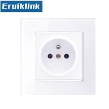 EU Wall Socket France Standard Wall Outlet Socket White/Black/Gold AC 110~250V 16A Crystal Glass Panel Power socket livolo eu standard wall power socket white crystal glass panel manufacturer of 16a wall outlet vl c7c2eu 11