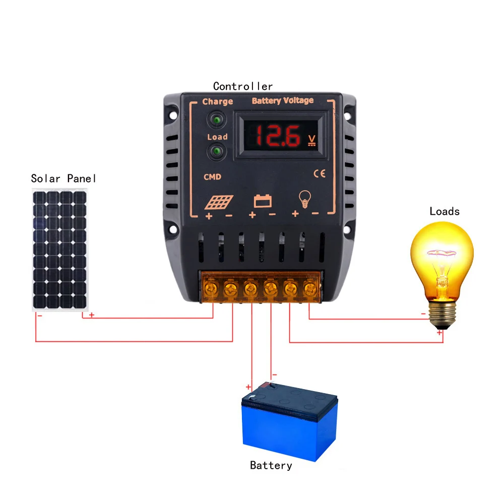 ЖК-дисплей Солнечный Контроллер заряда 12 В/24 В автоматический регулятор солнечная панель Батарея система Солнечный контроллер для защиты от перезаряда