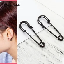 Donarsei новые модные сережки в виде английских булавок для женщин минималистичные серебряные черные золотые скрепки сережки-гвоздики, ухо Threader