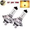 2pcs H7 24V 70W 4300K Yellow Fog Halogen Bulb light running Car Head Light Lamp car styling car light source parking day 1