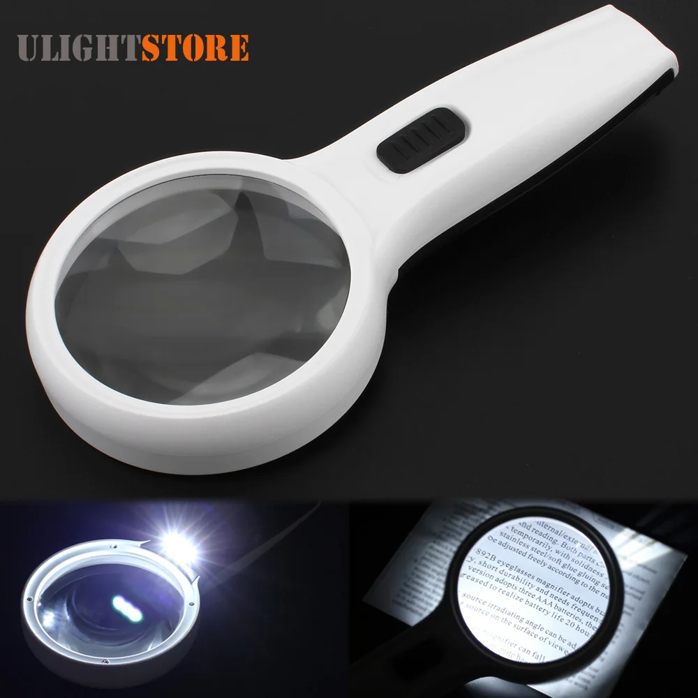 High Definition 10X 75mm Handheld Magnifier Dual Mirror Antique