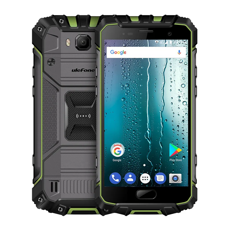 Ulefone Armor 2S телефон смартфон телефоны смартфоны водонепроницаемый IP68 NFC мобильный телефон 5." FHD mtk6737t 4 ядра Android 7.0 2 ГБ+ 16 ГБ 4G Глобальная Версия смартфон - Цвет: Зеленый