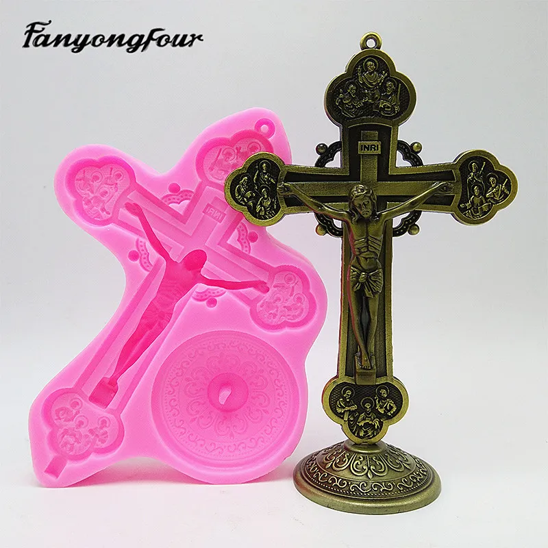 Peace Cross Angel Women Silicone Mold Cake Fondant Chocolate Candy Candle Tool