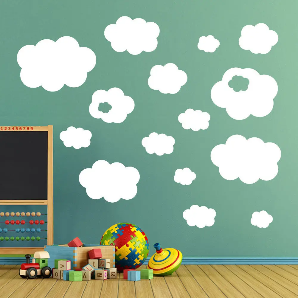 Buy 17 Set Clouds Wall Stickers Vinyl Wall Removable Decals Nursery Kids Decal