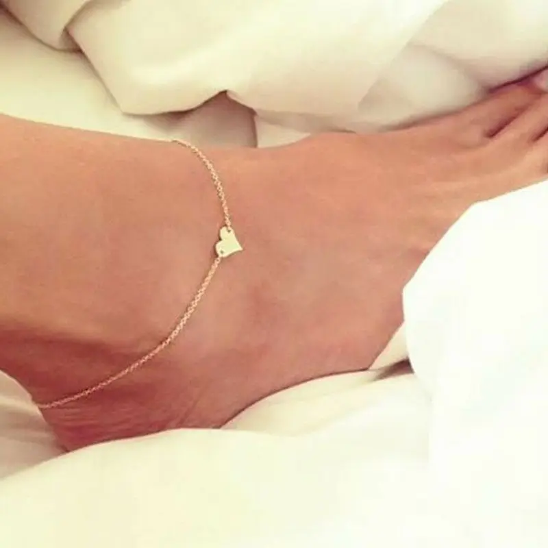 Простой стиль сердце Шарм браслет для женщин ножные браслеты ювелирные изделия подарок свадебный банкет высокое качество