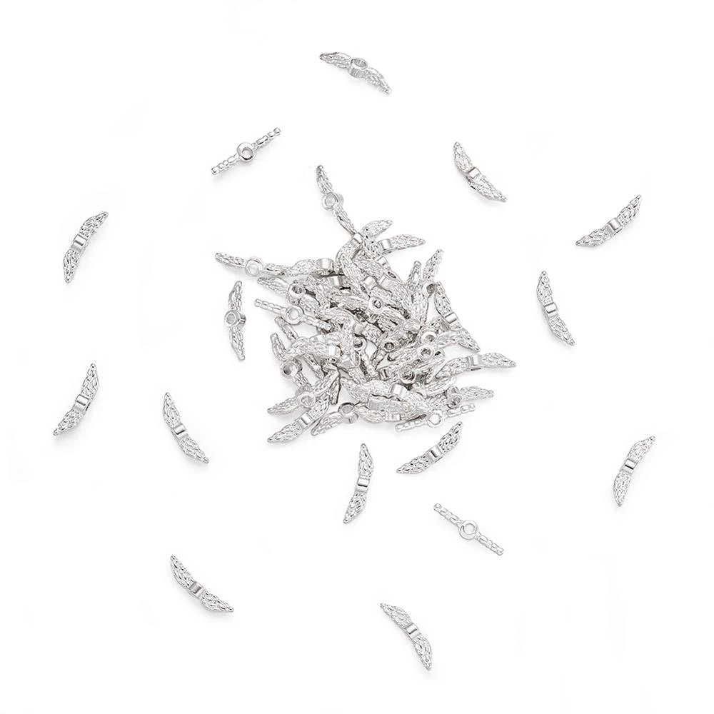 400pcs Jewerly Findings Silver Color Angel Wing Tibetan Silver Beads 12x3x3mm 400pcs Jewerly Findings Silver Color Angel Wing Tibetan Silver Beads 12x3x3mm