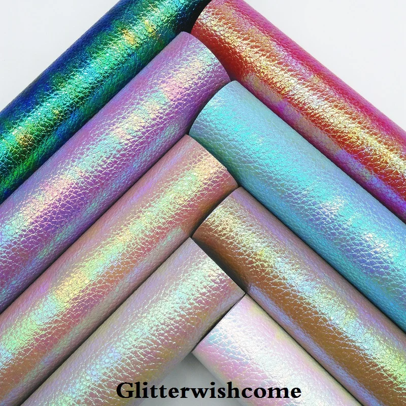 

Glitterwishcome 21X29CM A4 Size Vinyl For Bows Metallic Embossed Litchi Leather Fabirc Faux Leather Sheets for Bows, GM107A