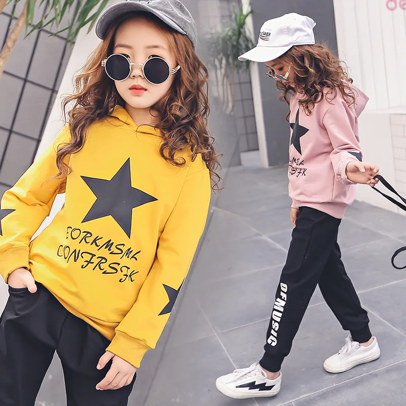 

Kids Sports Suit for Girls Tracksuit 6-14Y New 2018 Long Sleeve Tops & Pants Spring Autumn Children Clothing Set