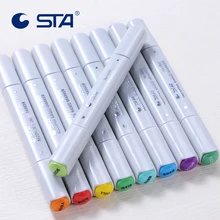 STA 12/24/36/48/60 Цвета на масляной основе спирта фломастер для скетчей Набор белого цвета
