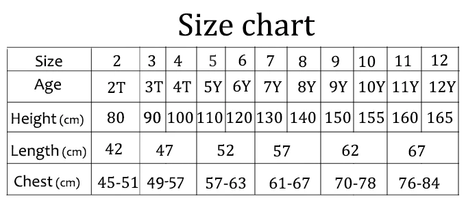 3t 4t Size Chart