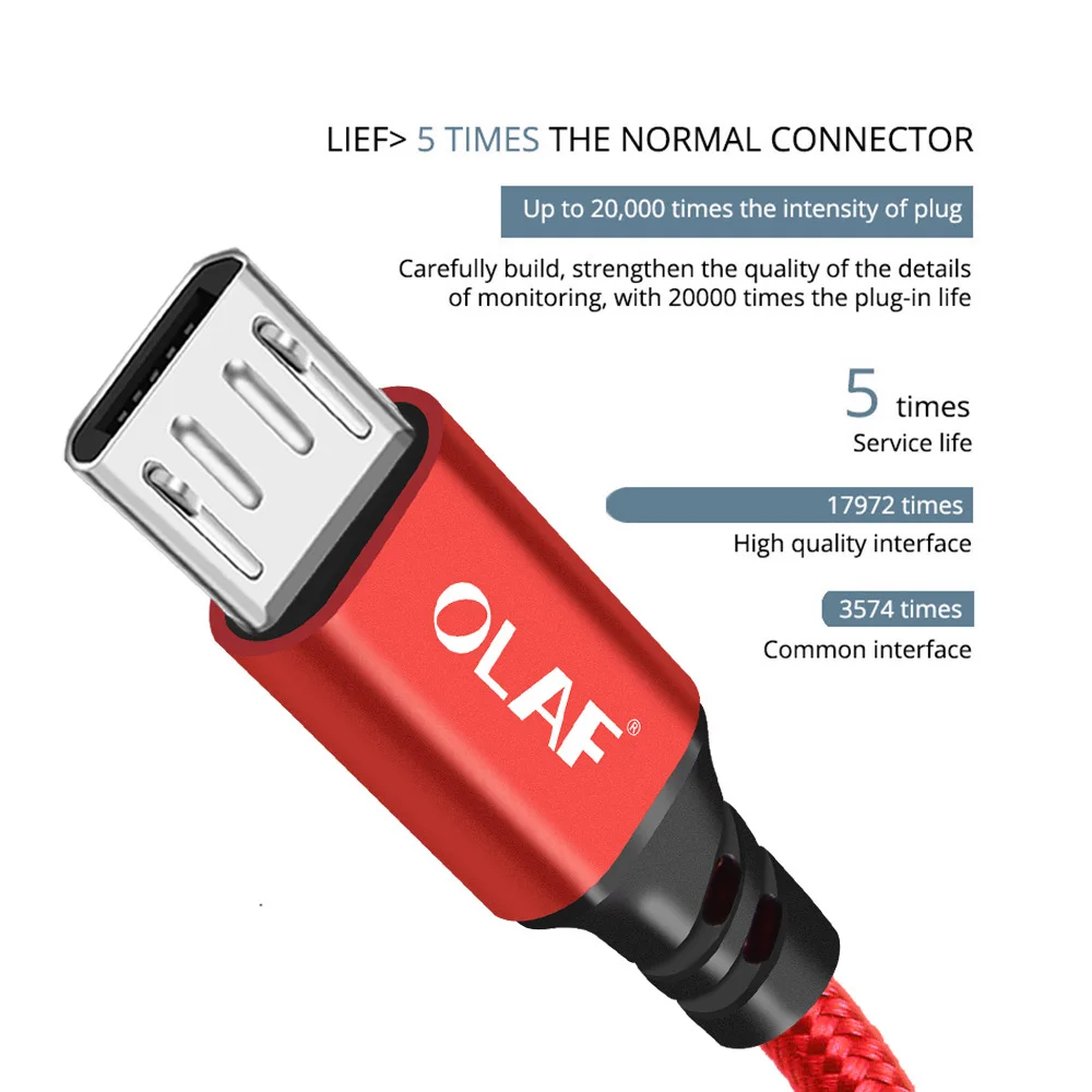 Олаф микро USB кабель 2.4A тканый Быстрая зарядка USB кабель для передачи данных для samsung Xiaomi LG планшет Android мобильный телефон usb зарядный шнур