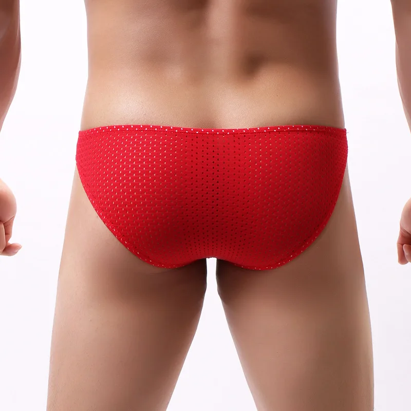 Сетчатое Мужское нижнее белье трусы бикини мужские с мешочком cueca masculina