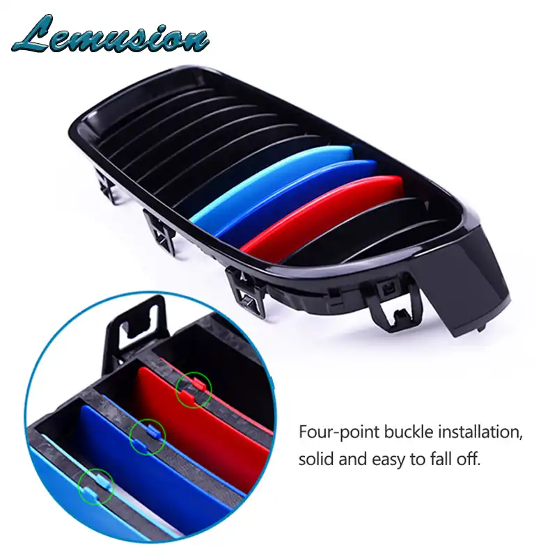 Car Front Grille Stripes M Sport Strips Grill Cover