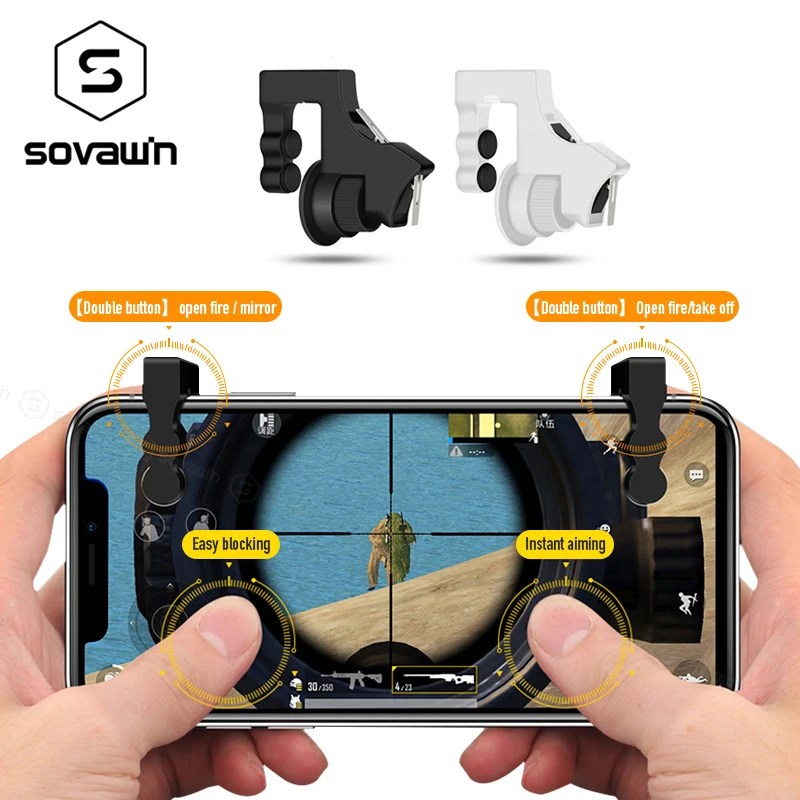 

Portable PUBG Mobile Gamepad Control L1 R1 Trigger Cell pubg joystick controller Fire Button Game Pad Games for Iphone Android