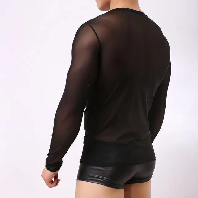 Transparent Male Long Sleeved Top