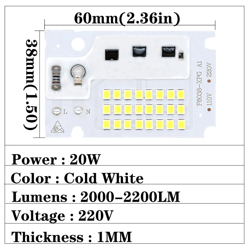 10 Вт 20 Вт 30 Вт 50 Вт 100 Вт чип для светодиодной лампы SMD2835 бисера Smart IC AC220V DIY для наружного прожектора холодный белый теплый белый для DIY