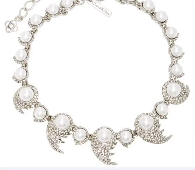 

European and American jewelry new-style pearl necklace ear-nail two-color-in