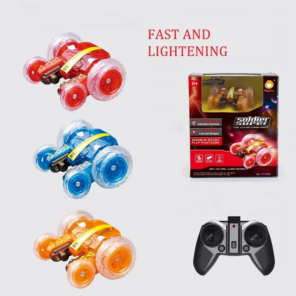 

Fashion 2.4Ghz Mini RC Stunt Electric Car Radio Control 360 Light High Speed Revolving Little Toy Vehicle Climbing Jump Boy Gift