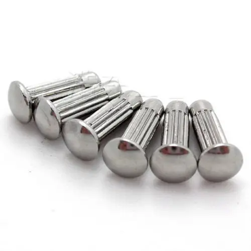 50Pcs M2.5 x 6mm Half Round Cap Head Stainless Steel Rivets Knurled