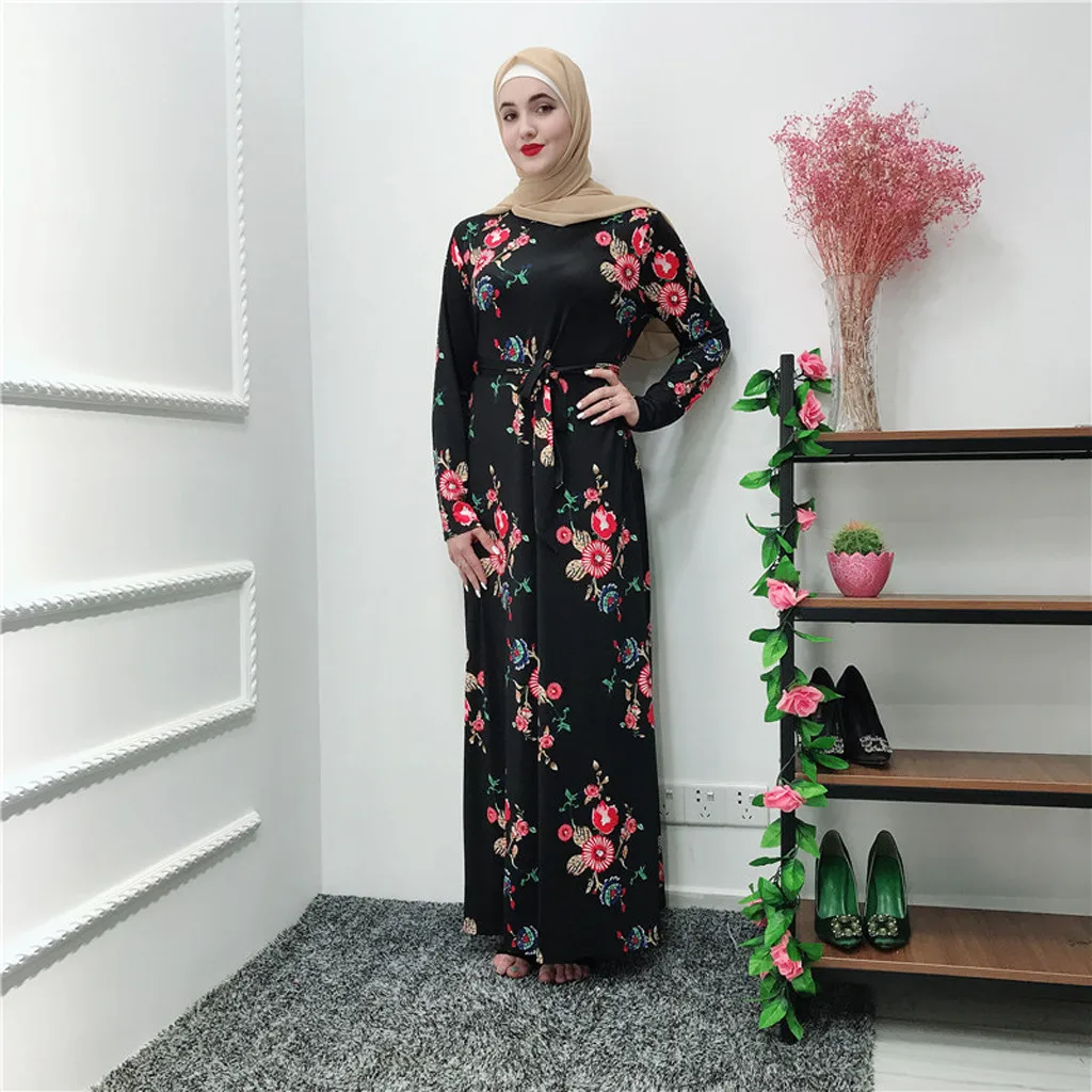 Мусульманское женское скромное Макси платье абайя Турция длинный халат кафтан одежда