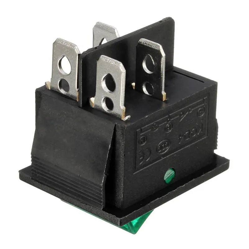 1Pc/50Pcs On/Off Boat Rocker Switch Power Switch I/O 4 Pins With Light 15/20A 250/125VAC KCD4 2 Colors Hardware Tools Switches
