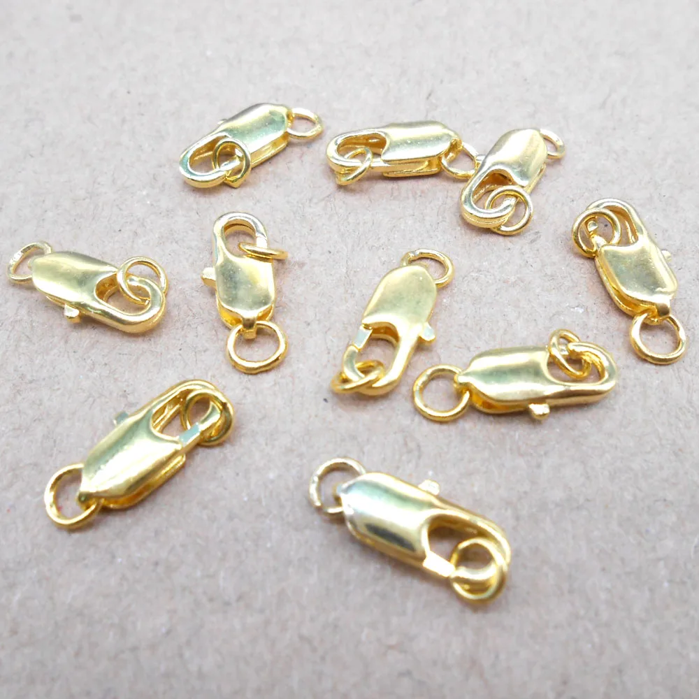 

10PCS Jewelry Findings Necklace Bracelet Connector Components DIY Accessories KC Gold Plated Lobster Clasps /lot Factory Price