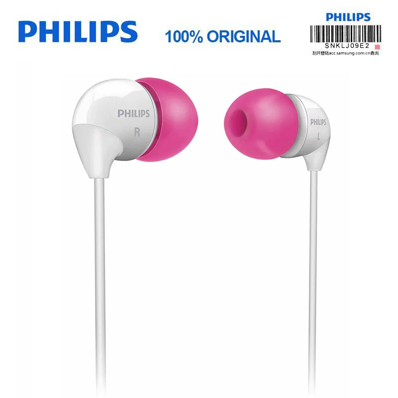 Оригинальные наушники-вкладыши Philips SHE3501, наушники-вкладыши 3,5 мм, проводные спортивные наушники Conteol, наушники с супер басами для Xiaomi LG huawei