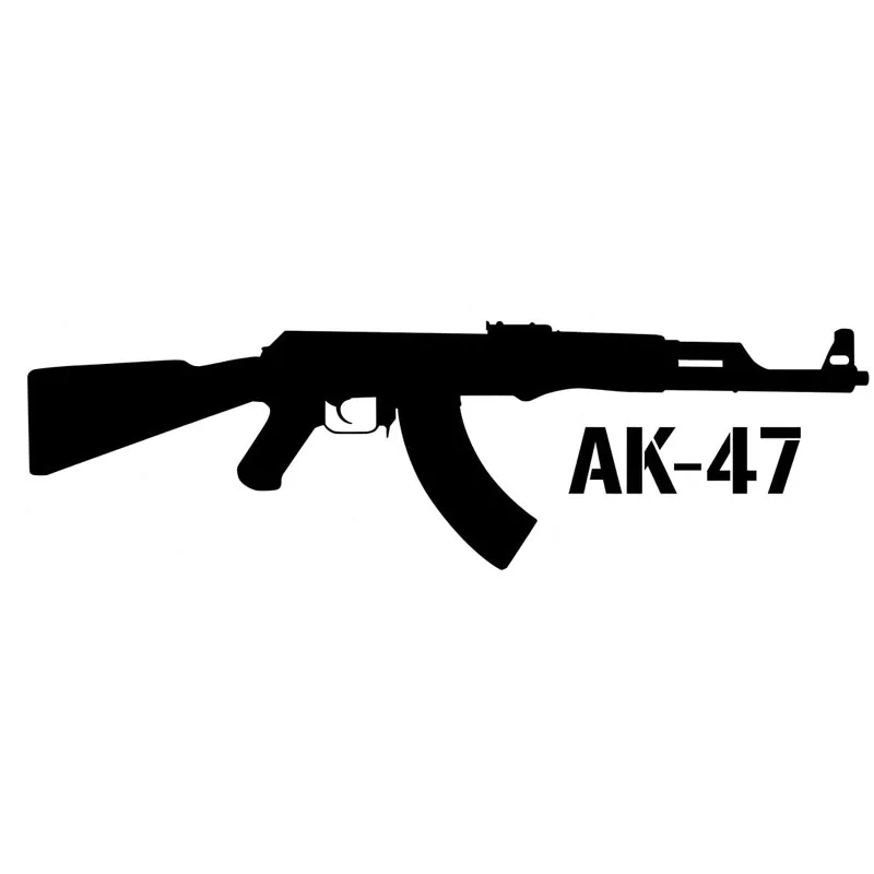 15X4.4CM Калашников AK 47 мультфильм пистолет автомобиль Стайлинг виниловая наклейка