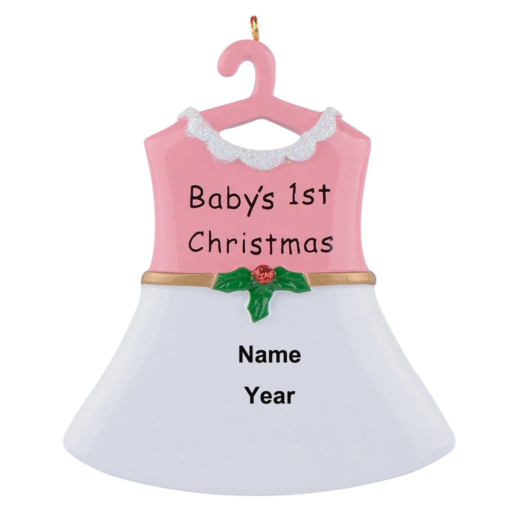Baby's 1st Resin Hang Girl Skirt Personalized Christmas Ornaments As Craft Souvenir For Gifts or Home Decor