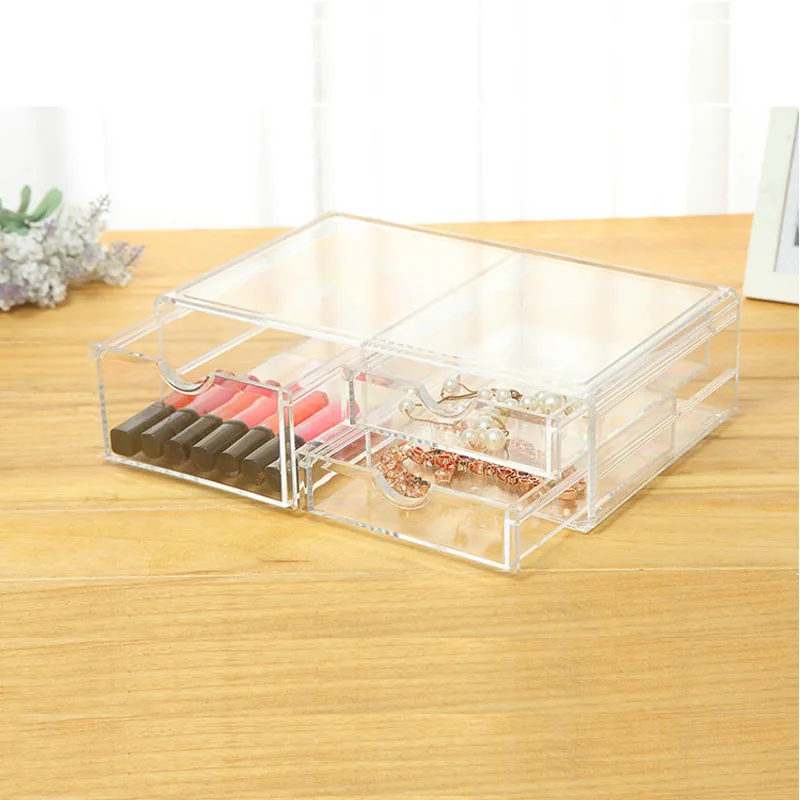 Nail Polish Acrylic Drawer Plastic Cosmetic Organizer Jewelry Box Case