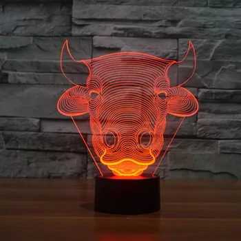 

Bull Table Lamp 7 Colors Changing Desk Lamp 3d Lamp Novelty Led Night Lights Led Light DropShip
