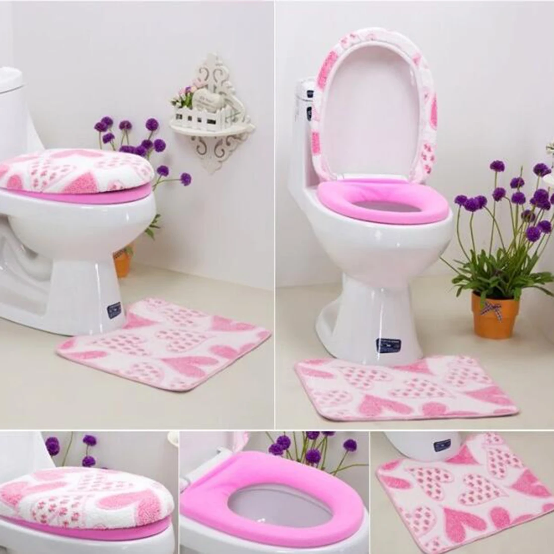 Buy Great Cheap Soft Coral Fleece Two piece Toilet Pad
