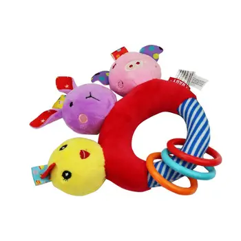 

LeadingStar Animal Modelling Baby Cartoon Hand Bell Rattles Ring Kid Plush Soft BB Stick Toys for Children Gift zk30