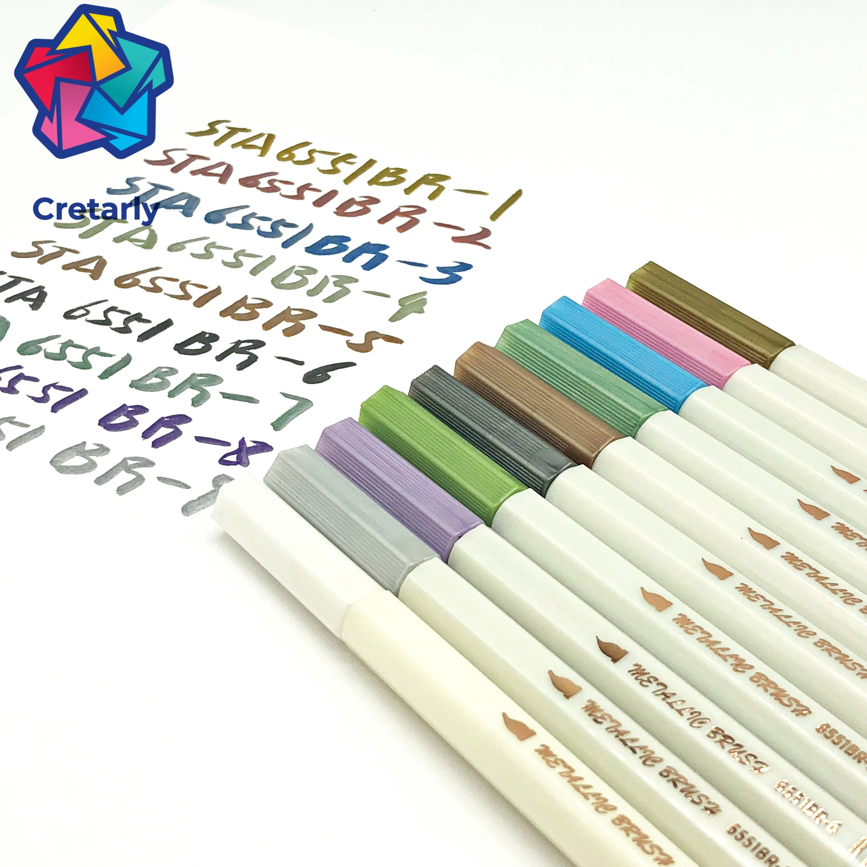

STA write brush pen Color Calligraphy marker pens Chinese Stationery Drawing art School supplies Pearlescent watercolor pen