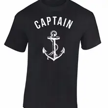 Высокое качество футболка капитан Футболка Якорь Морской море Сейлор корабль морской мода прохладно подарок рубашка