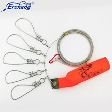 Erchang рыболовный замок 6 м из нержавеющей стали, 5 шт., пряжка для живой рыбы, Аксессуары для рыбалки, рыболовные снасти, инструмент, цепь, Стрингер