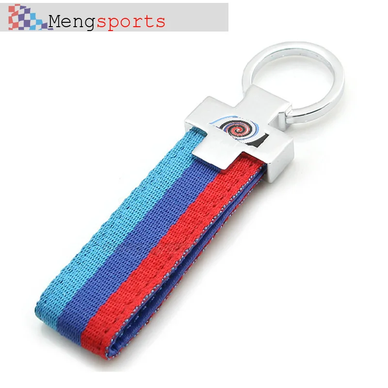 

20pcs Blue Red Canvas Metal Key ring Car styling Key Chain with Black Bag SHIPPING FREE