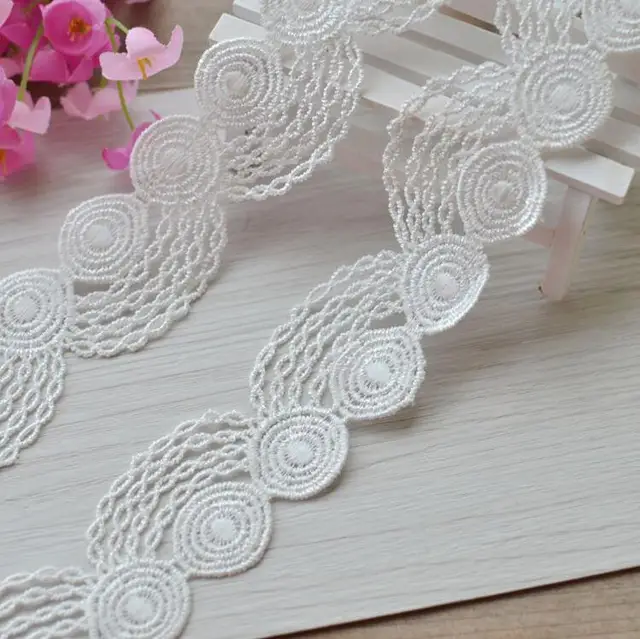 New Hot!5 Meters/lot Width3.5cm Novelty DIY Lace Fabric/White Water Soluble Lace /Black