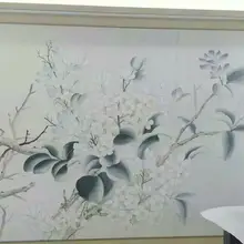 Настроены с ручной росписью шелк/Нетканые ручная роспись обои живопись цветы растений обоев много моделей/фоны