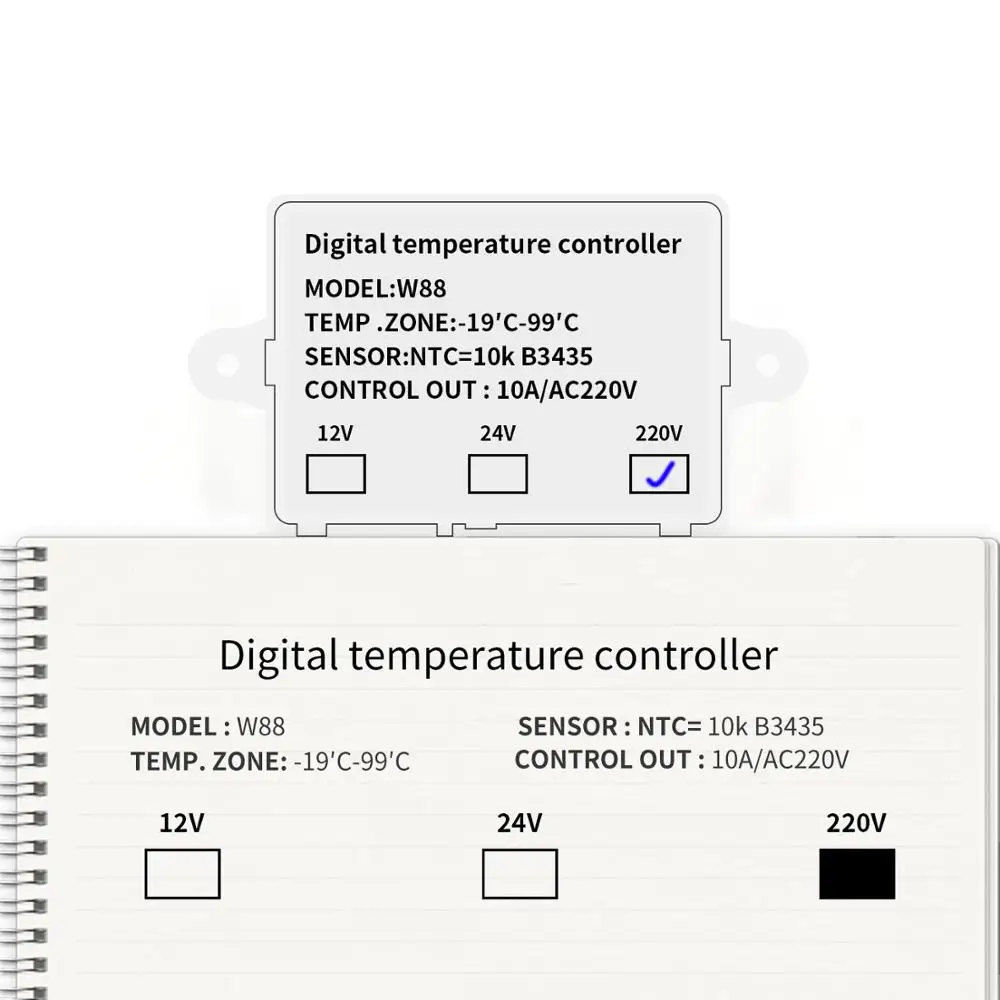 W88 110 В 220 В цифровой термостат контроль температуры Лер терморегулятор для инкубатора реле 10 а контроль нагрева охлаждения