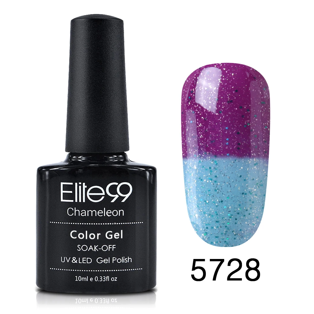 Elite99, 10 мл, Гель-лак для ногтей, меняющий температуру, 100 цветов, Термальный, меняющий цвет, УФ/светодиодный, нужен Гель-лак для ногтей - Цвет: 5728